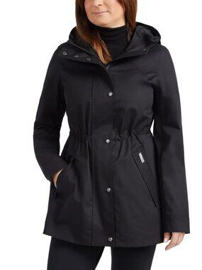 NEW HUNTER Women’s Water Resistant Windbreaker Hooded Jacket Black, Size Medium